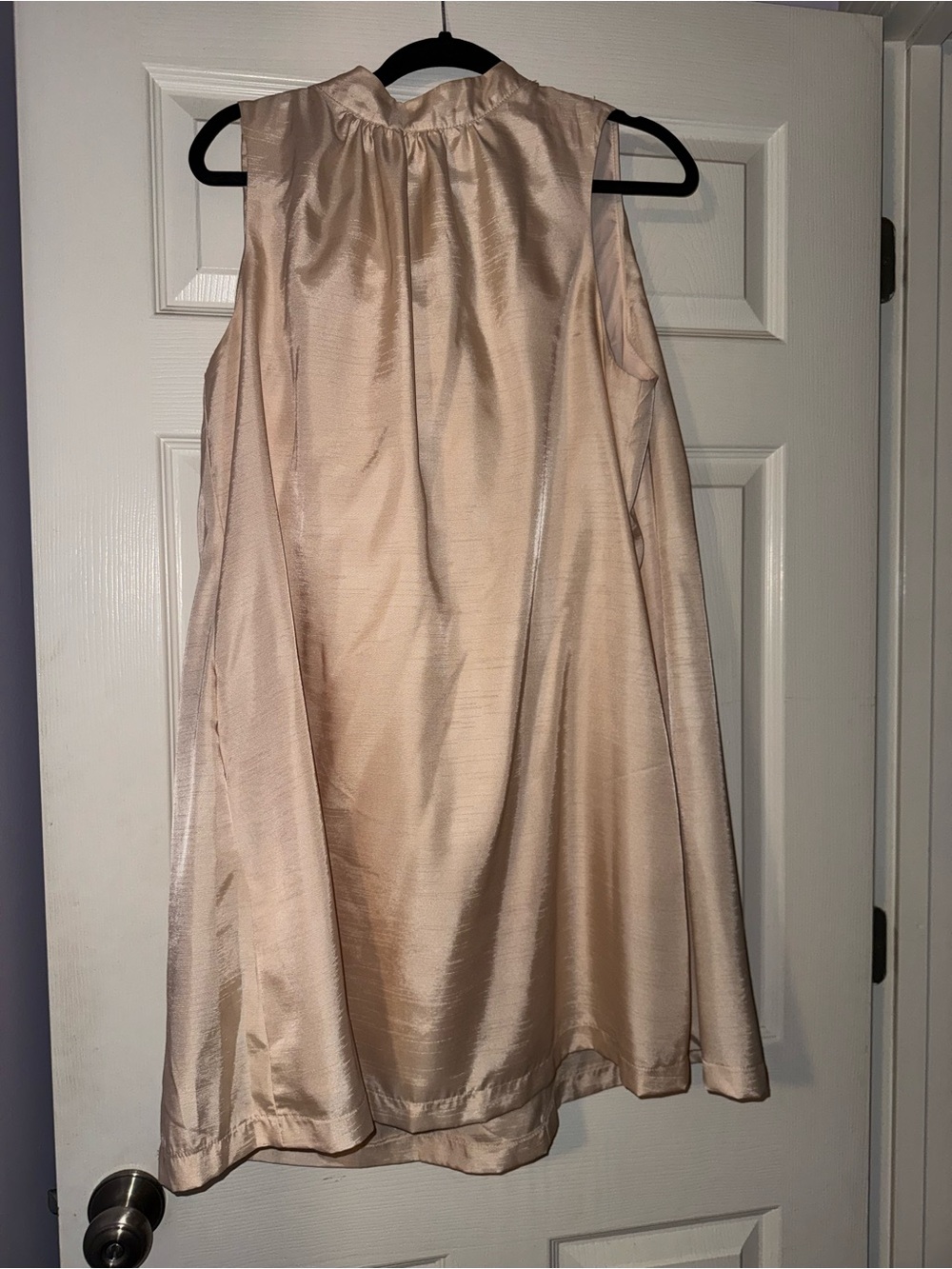 Sugarlips Strapless Satin Dress in Soft Champagne